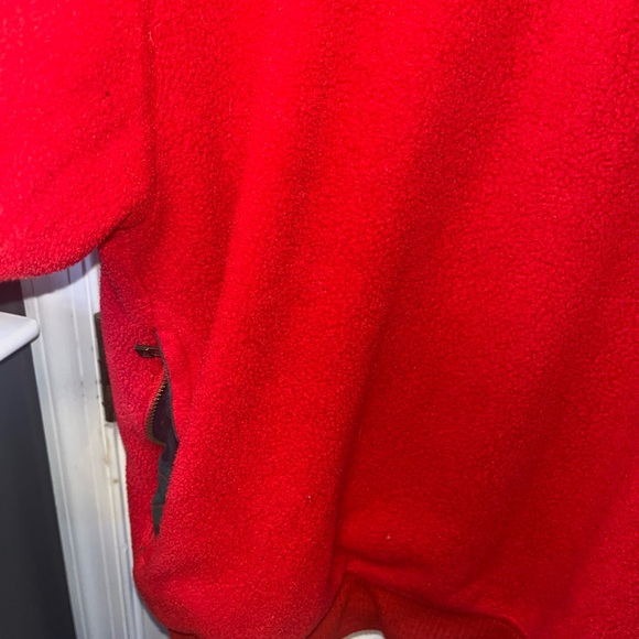 Banana Republic Mens Med. in Red 1/4 Zip-Up Sweater w Plaid 100% Cotton Lining - Picture 3 of 6